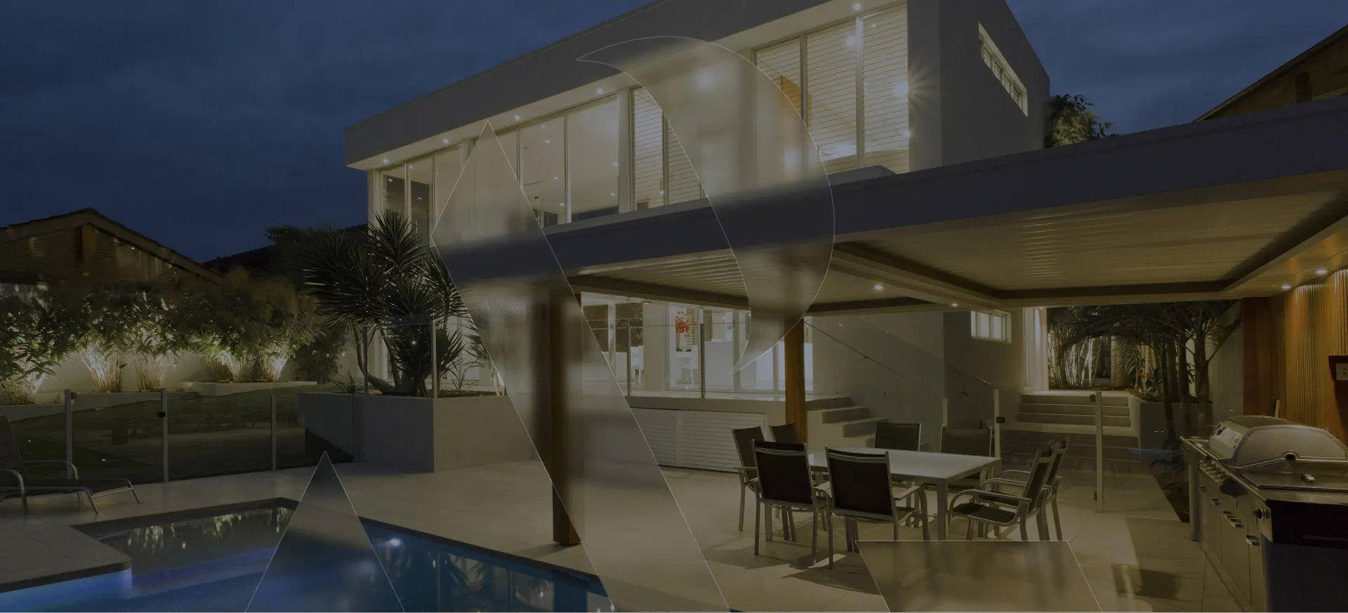 Luxury modern villa with outdoor terrace and evening lighting in Dubai — property valuation service by AP2 Real Estate